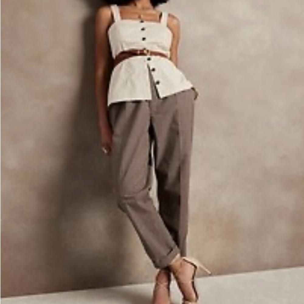 Banana Republic Cream Button-Front Tank Top - Picture 3 of 8